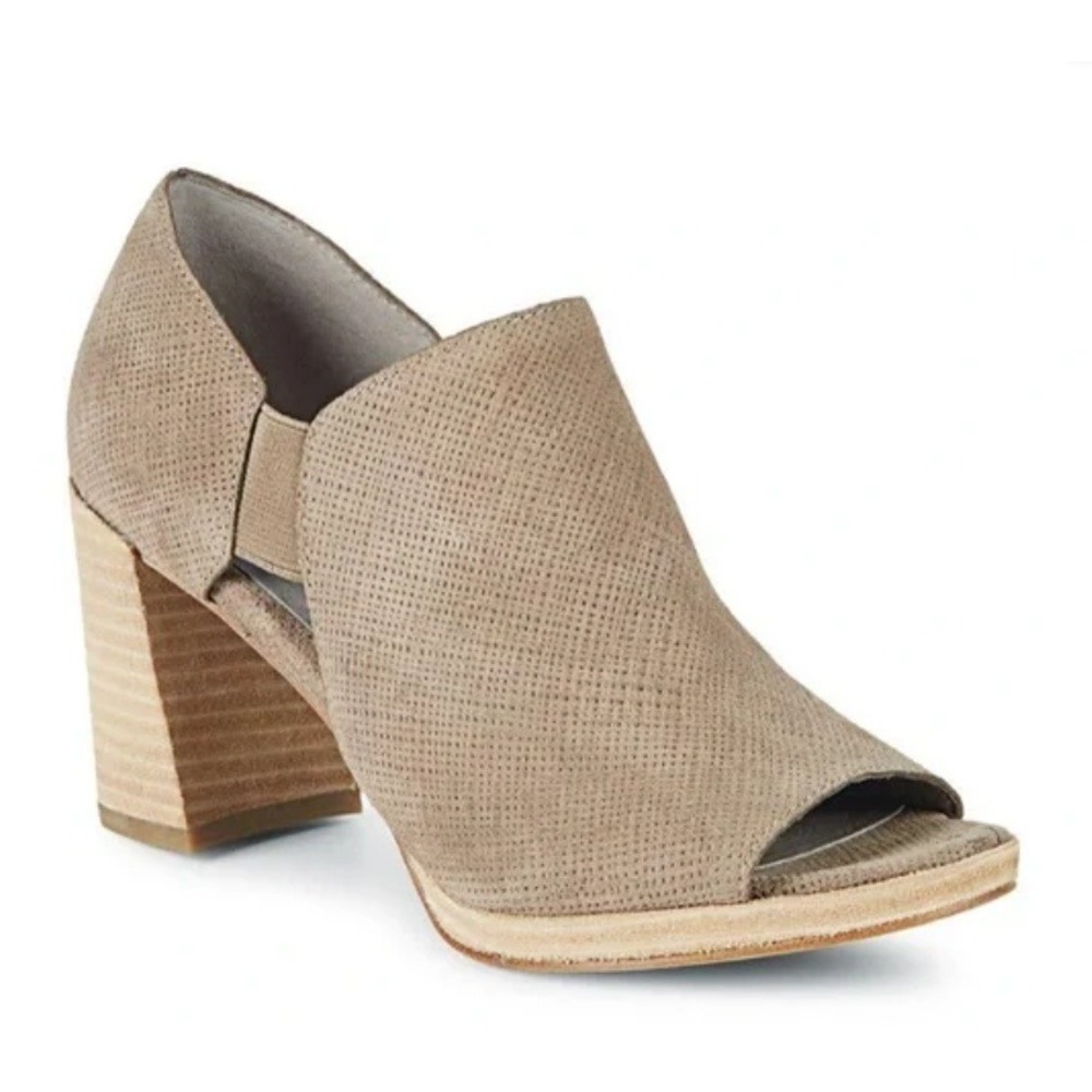 Eileen Fisher Milton Open Toe Suede Block Heel Ankle Booties‎ Sandals Size 9